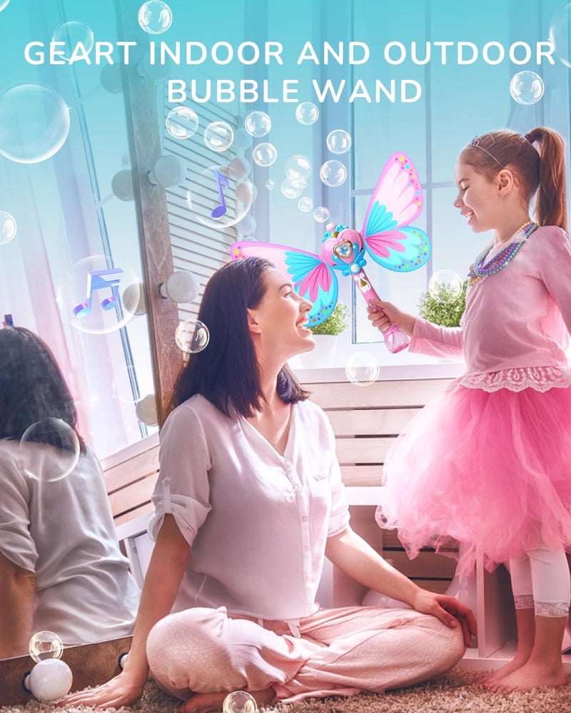 Bubble Maker Machine for Kids, Handheld Bubble Blower Toy with Light and Music for Parties, Weddings, Outdoor and Indoor, 500+ Bubbles Per Minute Bubble Maker with Bubble Solution - Image 3